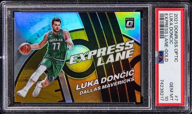 2021-22 Panini Donruss Optic Luka Doncic Express Lane Lime Green #7 card image
