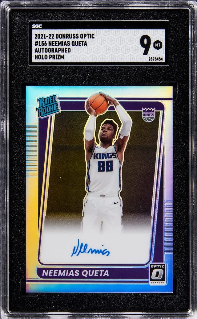 2021-22 Panini Donruss Optic Neemias Queta Autographs Holo Prizm #156 card image