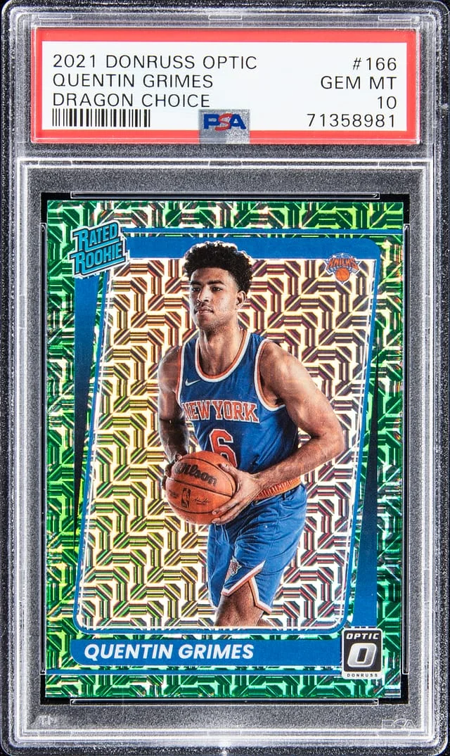 2021-22 Panini Donruss Optic Quentin Grimes Dragon Choice Prizm #166 card image