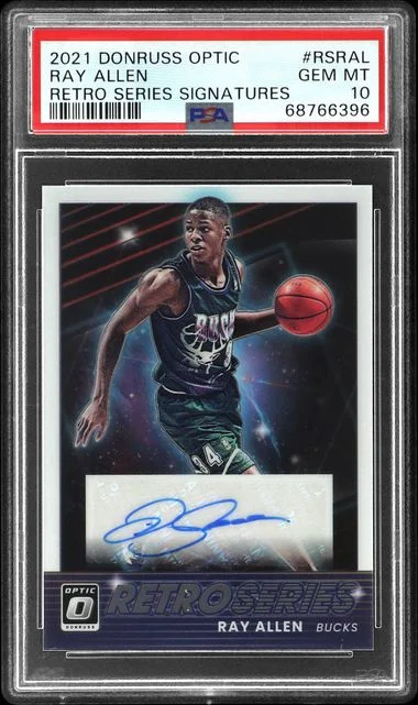 2021-22 Panini Donruss Optic Ray Allen Retro Series Signatures #RS-RAL card image