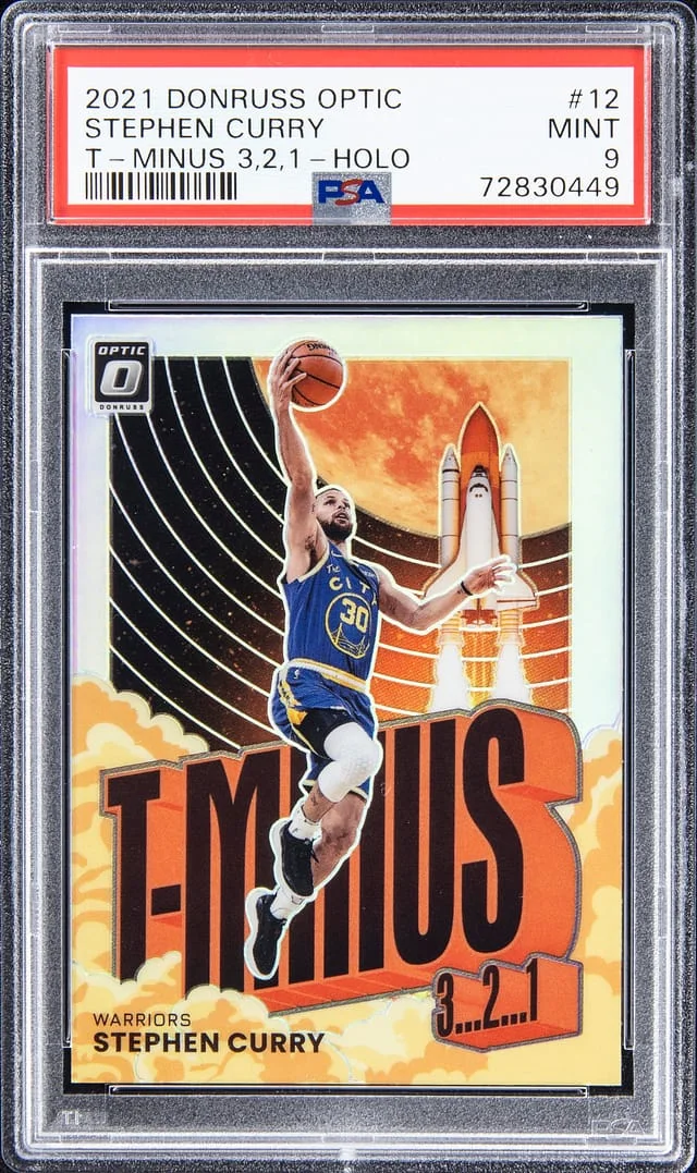 2021-22 Panini Donruss Optic Stephen Curry T-Minus 3,2,1 Holo #12 card image