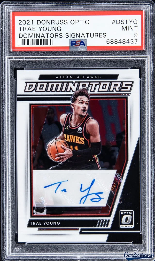 2021-22 Panini Donruss Optic Trae Young Dominators Signatures #DS-TYG card image