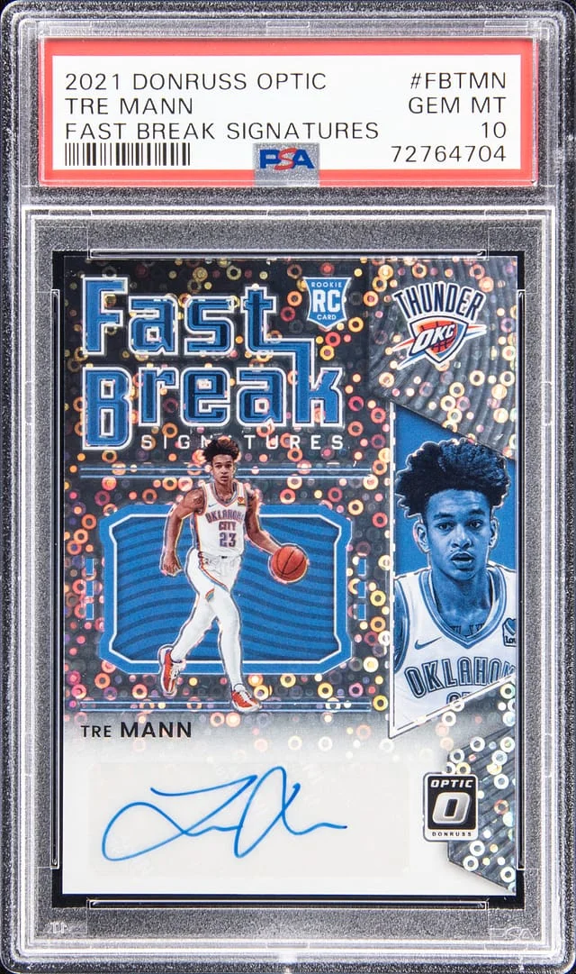 2021-22 Panini Donruss Optic Tre Mann Fast Break Signatures #FBTMN card image