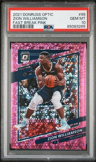 2021-22 Panini Donruss Optic Zion Williamson Fast Break Pink #95 card image
