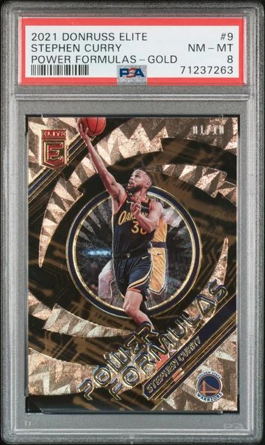 2021-22 Panini Donruss Stephen Curry Elite Power Formulas Gold #9 card image