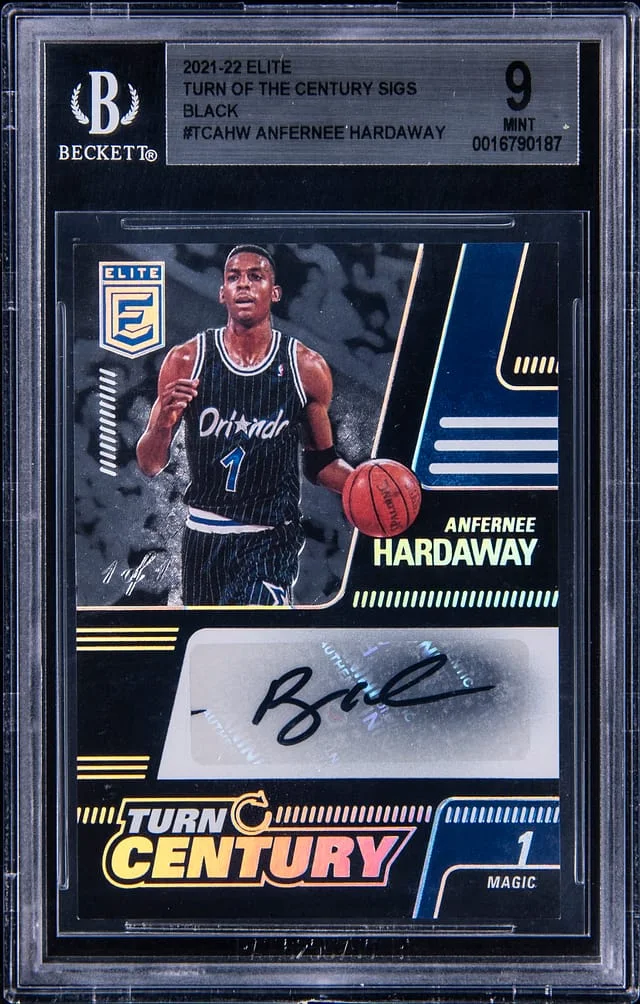2021-22 Panini Elite Anfernee Hardaway Turn of the Century Signatures Black #TCAHW card image