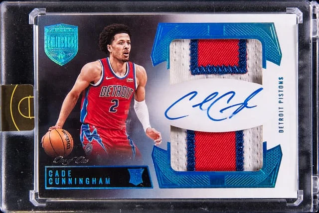 2021-22 Panini Eminence Cade Cunningham Dual Patch Autographs Platinum #RDP-CCU card image