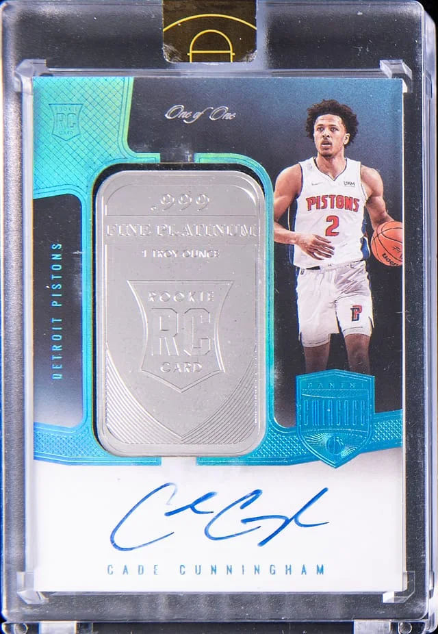 2021-22 Panini Eminence Cade Cunningham Autographs Platinum Bar #RPB-CC4 card image