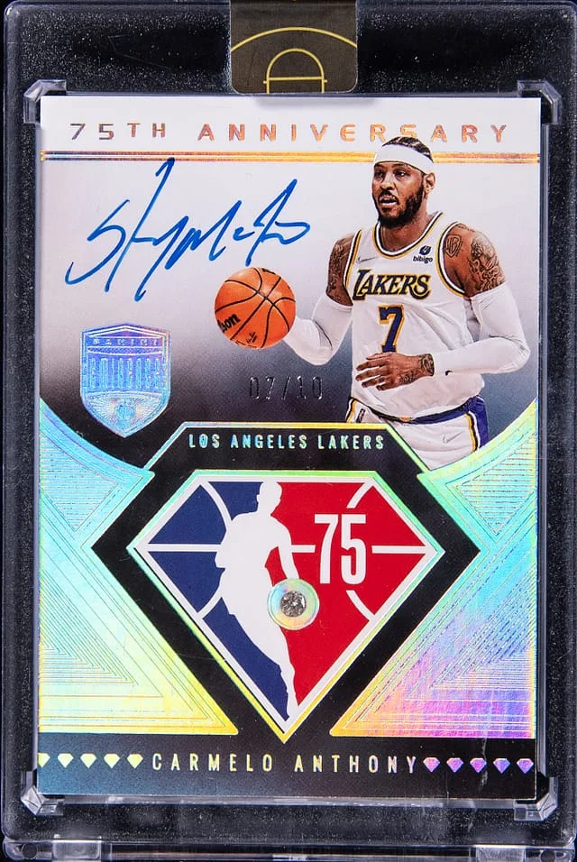 2021-22 Panini Eminence Carmelo Anthony 75th Anniversary Autograph #75-CAR card image