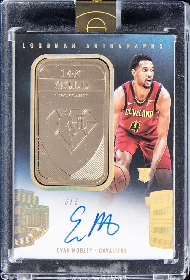 2021-22 Panini Eminence Evan Mobley Logoman Autographs Gold Bar #LA-EVM card image