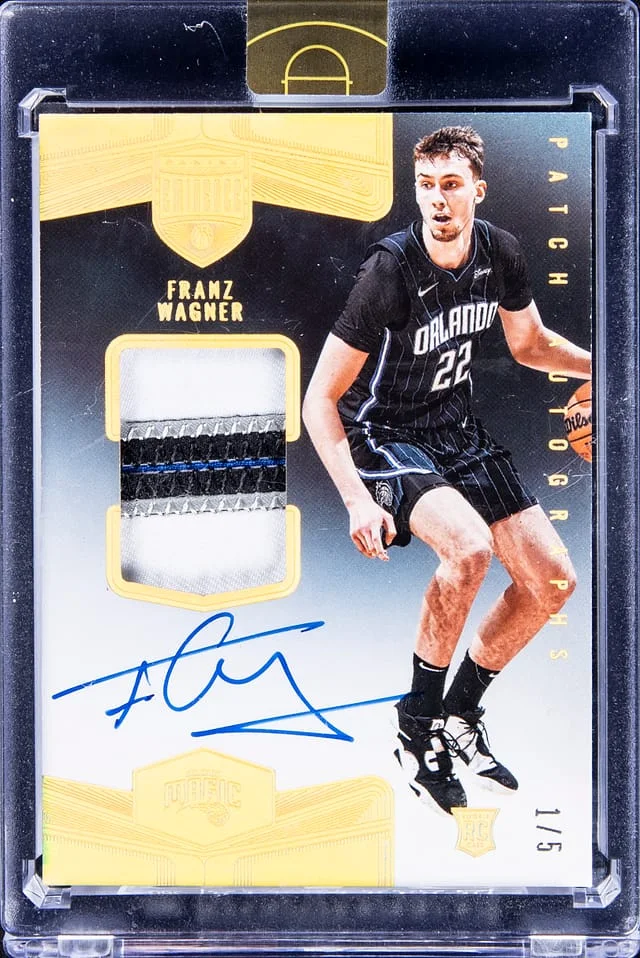 2021-22 Panini Eminence Franz Wagner Patch Autograph (RPA) Gold #PAU-FRW card image