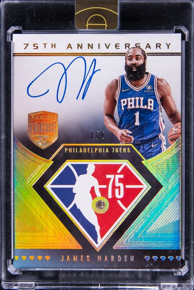 2021-22 Panini Eminence James Harden NBA 75th Anniversary #75-JHR card image