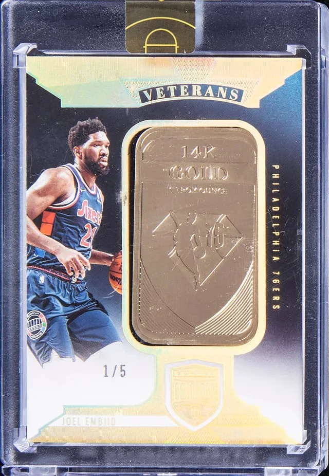 2021-22 Panini Eminence Joel Embiid Veterans Bar Gold #VS-JEM card image