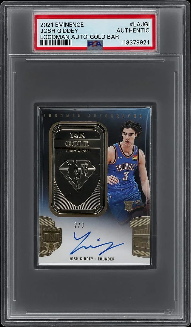 2021-22 Panini Eminence Josh Giddey Logoman Autographs Gold Bar #LA-JGI card image