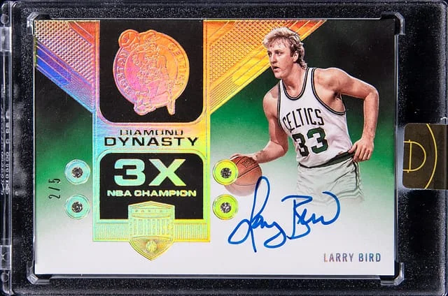 2021-22 Panini Eminence Larry Bird Diamond Dynasty Signatures Gold #DDS-LBI card image