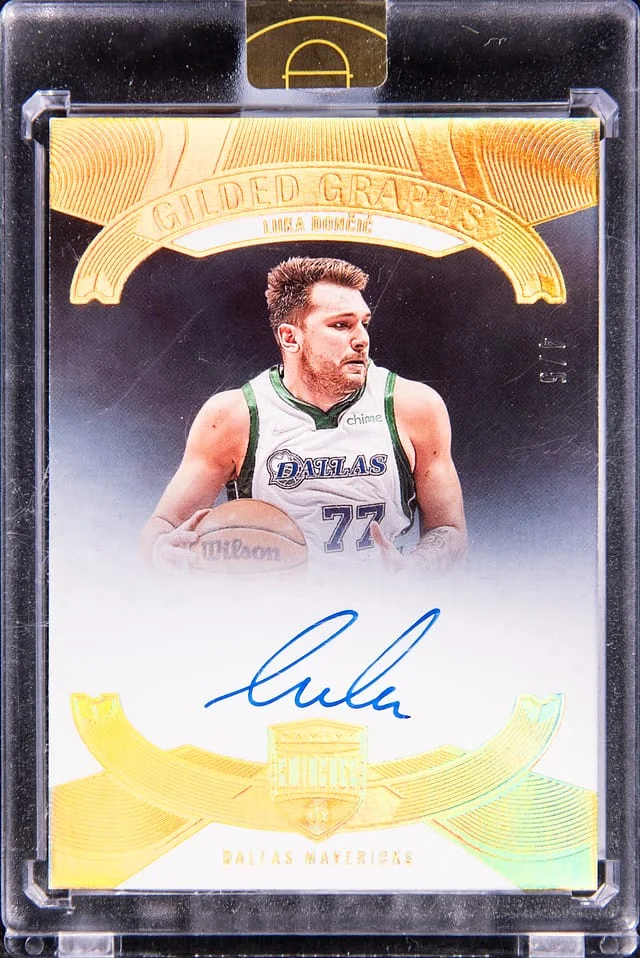 2021-22 Panini Eminence Luka Doncic Gilded Graphs Gold #GG-LUD card image