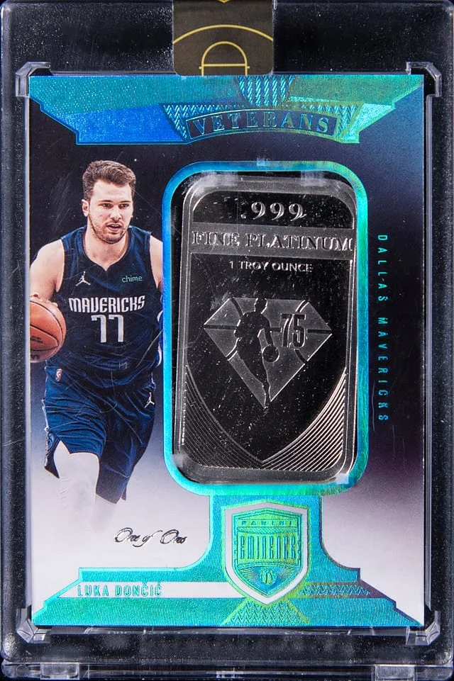 2021-22 Panini Eminence Luka Doncic Veterans Silver Bar Platinum Bar #VS-LDC card image
