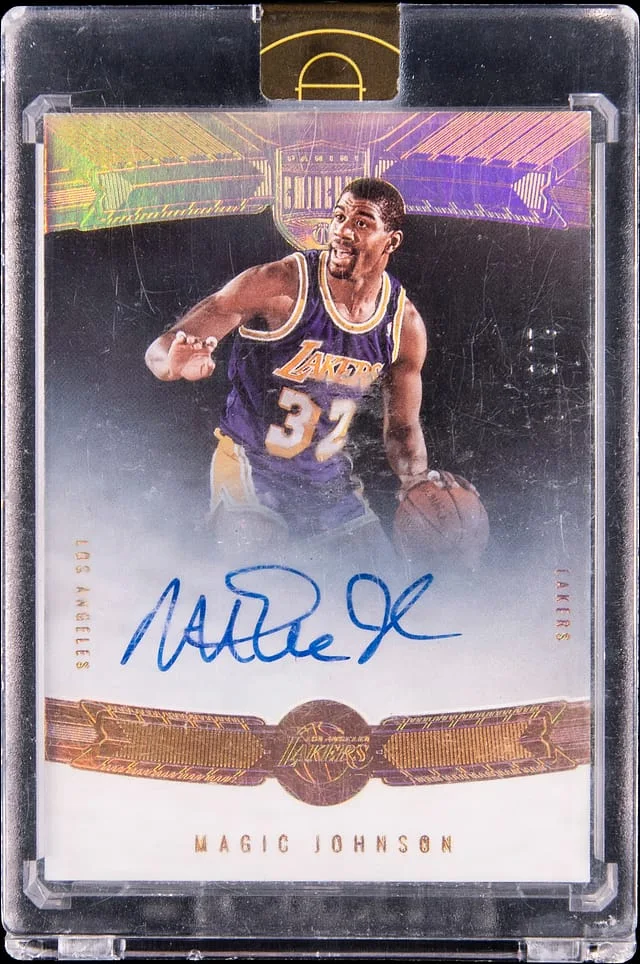 2021-22 Panini Eminence Magic Johnson Autographs Gold #21 card image
