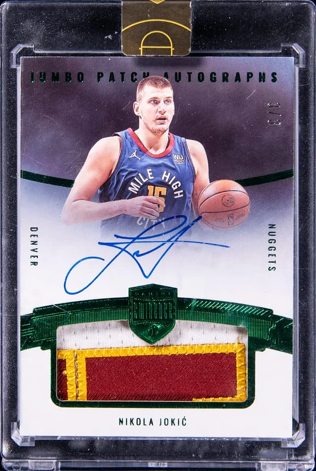 2021-22 Panini Eminence Nikola Jokic Jumbo Patch Autographs Green #JPA-NJK card image
