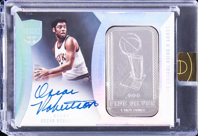 2021-22 Panini Eminence Oscar Robertson Larry O'Brien Trophy Signatures #LOB-OSC card image