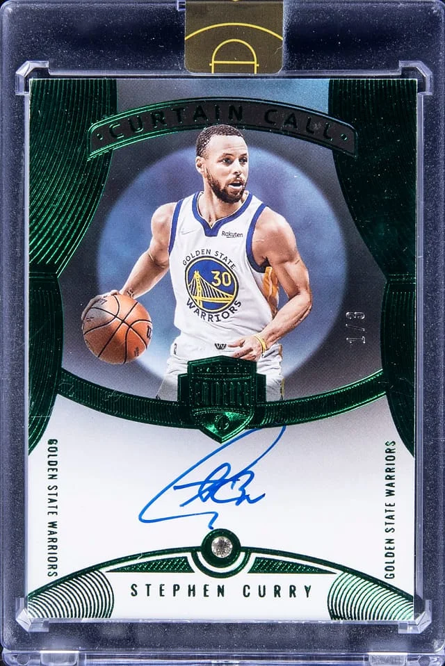 2021-22 Panini Eminence Stephen Curry Curtain Call Diamond Signatures Green #CCD-SCU card image