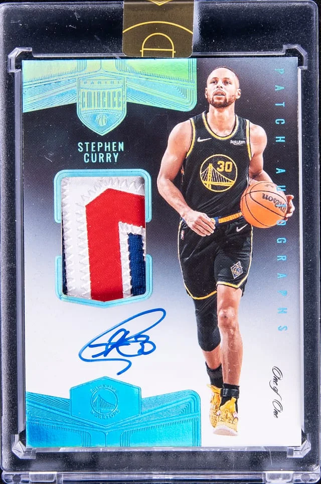 2021-22 Panini Eminence Stephen Curry Patch Autographs Platinum #PAU-SCU card image