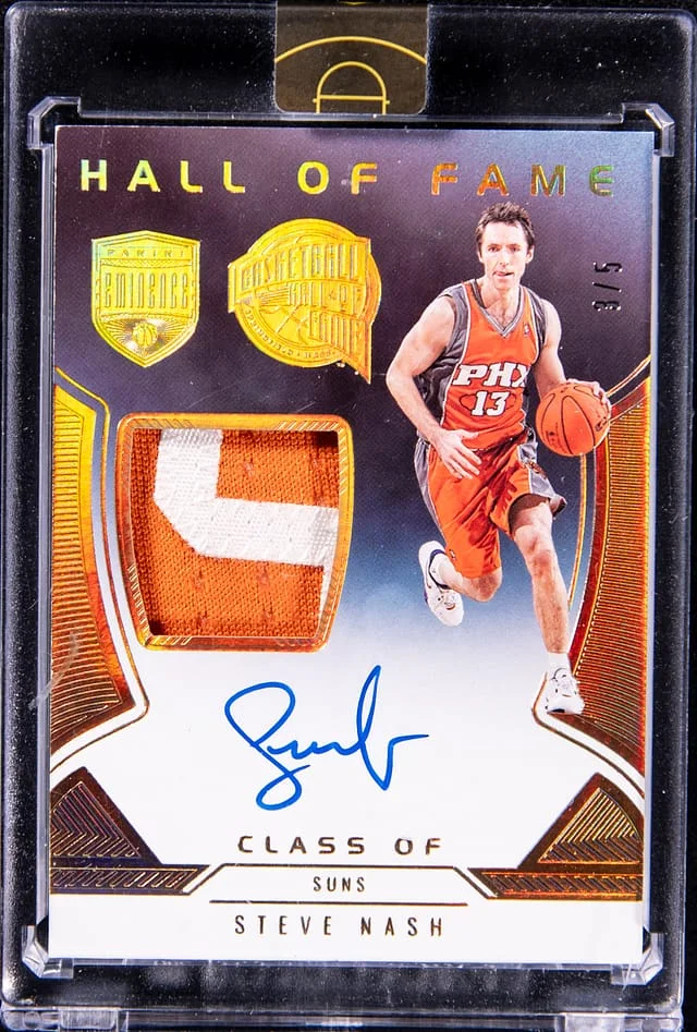 2021-22 Panini Eminence Steve Nash Hall of Fame Patch Autographs Green #HOF-SNS card image