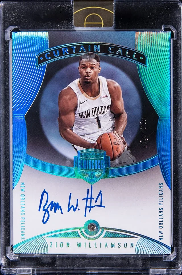2021-22 Panini Eminence Zion Williamson Curtain Call Autograph Platinum #CCD-ZWL card image