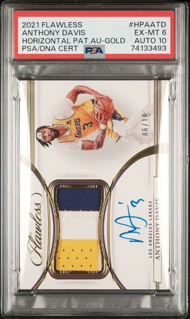 2021-22 Panini Flawless Anthony Davis Horizontal Patch Autographs Gold #HPA-ATD card image