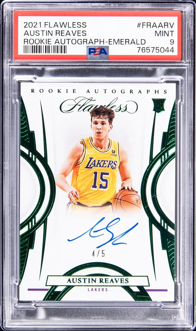 2021-22 Panini Flawless Austin Reaves Autograph Emerald #FRA-ARV card image