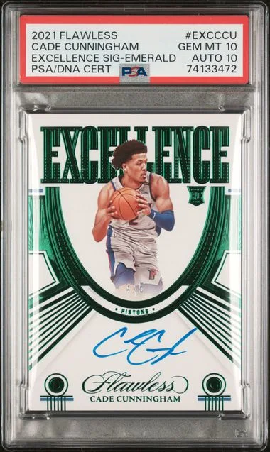 2021-22 Panini Flawless Cade Cunningham Excellence Signatures Emerald #EXC-CCU card image
