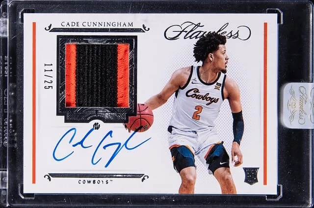 2021-22 Panini Flawless Cade Cunningham Signature Prime Materials #SPM-CC card image