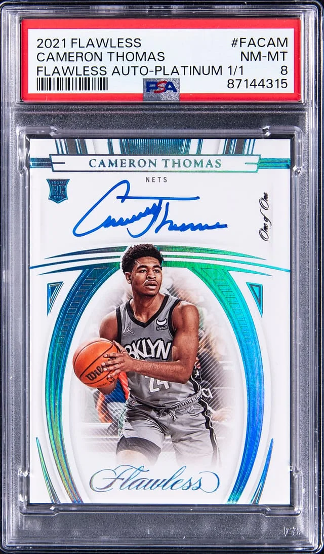 2021-22 Panini Flawless Cameron Thomas Autographs Platinum #FAC-AM card image