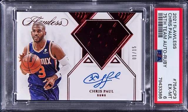 2021-22 Panini Flawless Chris Paul 75th Team Autograph Ruby #75A-CP3 card image