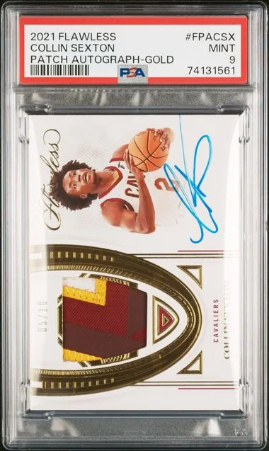 2021-22 Panini Flawless Collin Sexton Flawless Patch Autographs Gold #FPA-CSX card image