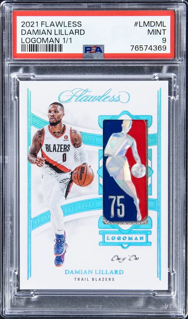 2021-22 Panini Flawless Damian Lillard Logoman #LM-DML card image