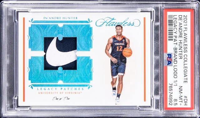 2021-22 Panini Flawless De'Andre Hunter Nike Collegiate Legacy Patch Brand Logo #LP-DH card image
