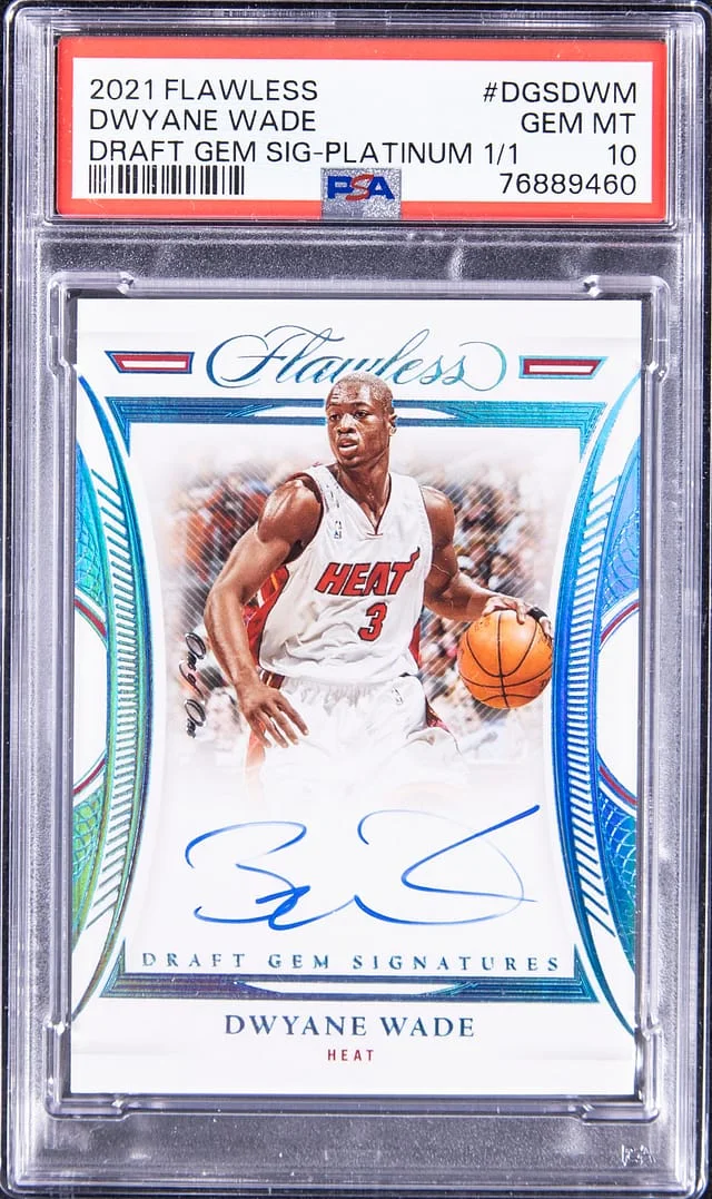 2021-22 Panini Flawless Dwyane Wade Draft Gem Signatures Platinum #DGS-DWM card image