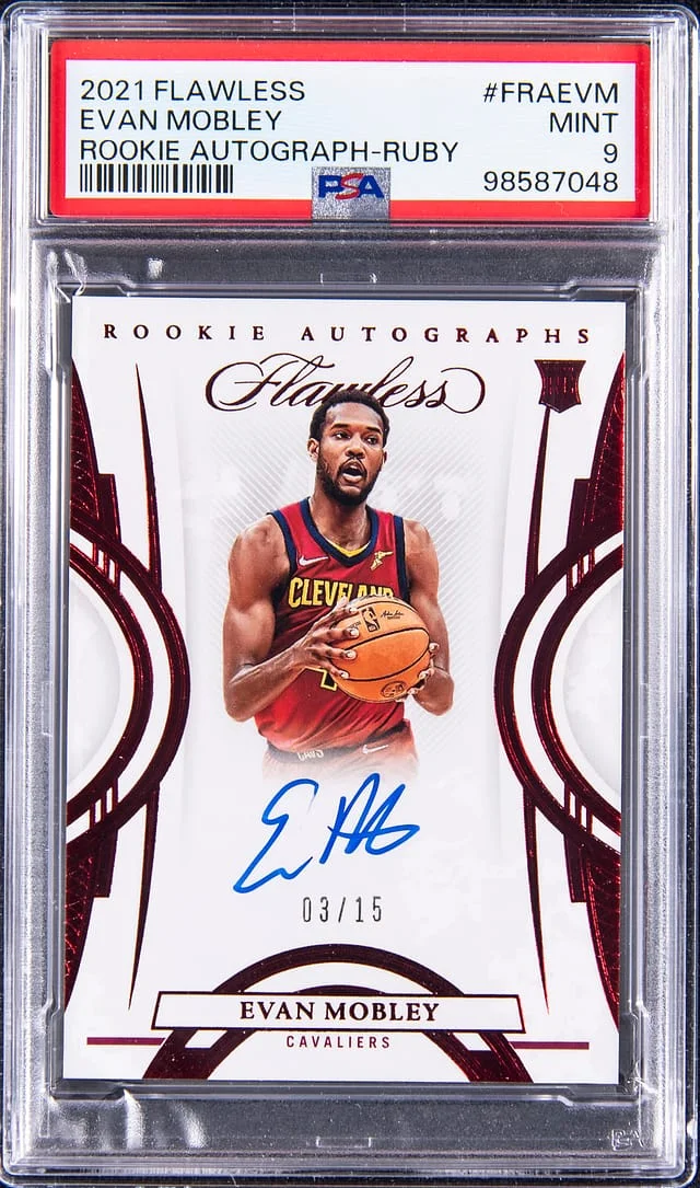 2021-22 Panini Flawless Evan Mobley Autograph Ruby #FRA-EVM card image
