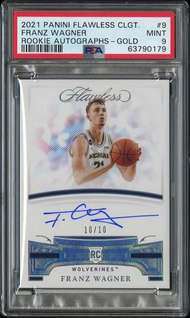 2021-22 Panini Flawless Franz Wagner Collegiate Autographs Gold #9 card image