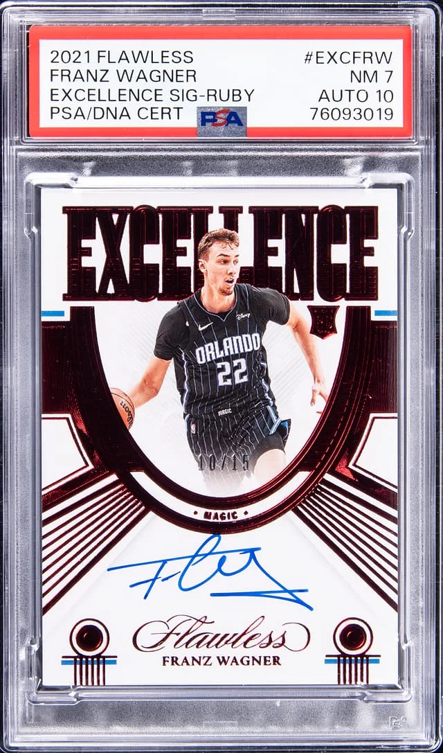 2021-22 Panini Flawless Franz Wagner Excellence Signatures Ruby #EXCFRW card image