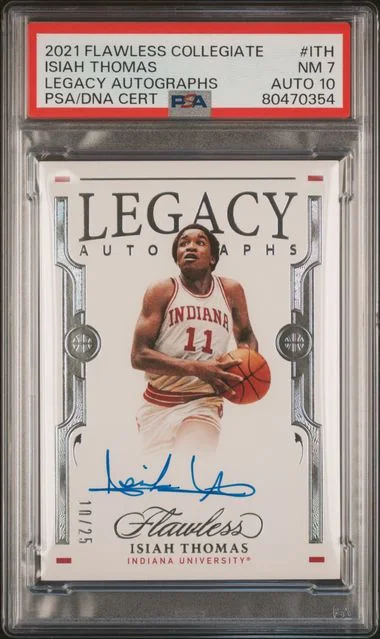 2021-22 Panini Flawless Isiah Thomas Collegiate Legacy Autographs #ITH card image