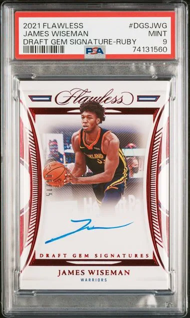 2021-22 Panini Flawless James Wiseman Draft Gem Signatures Ruby #DGS-JWG card image