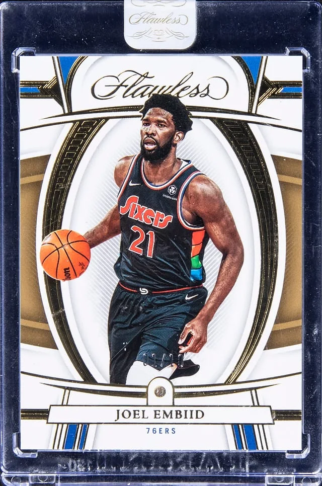2021-22 Panini Flawless Joel Embiid - Panini Encased #9 card image