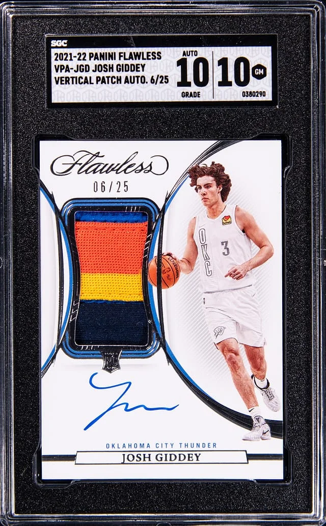 2021-22 Panini Flawless Josh Giddey Vertical Patch Autographed #VPA-JGD card image