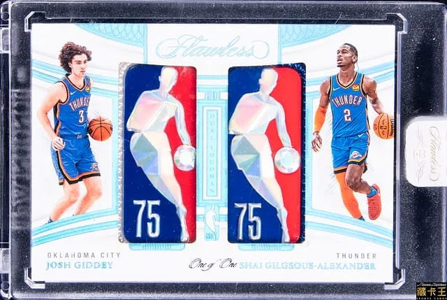 2021-22 Panini Flawless Josh Giddey/Shai Gilgeous-Alexander Dual Logoman #DLM-OKC card image