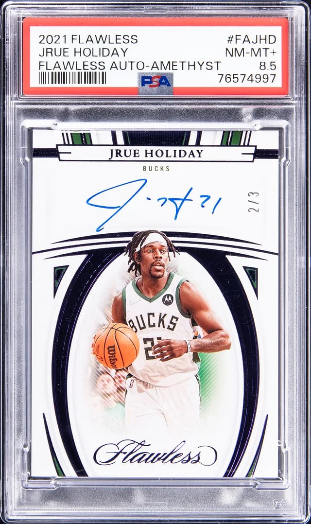 2021-22 Panini Flawless Jrue Holiday Autograph Amethyst #FA-JHD card image
