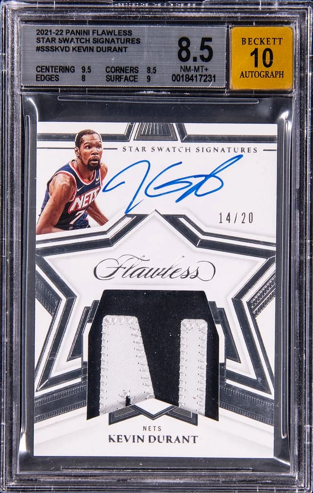 2021-22 Panini Flawless Kevin Durant Star Swatch Signatures #SSS-KVD card image
