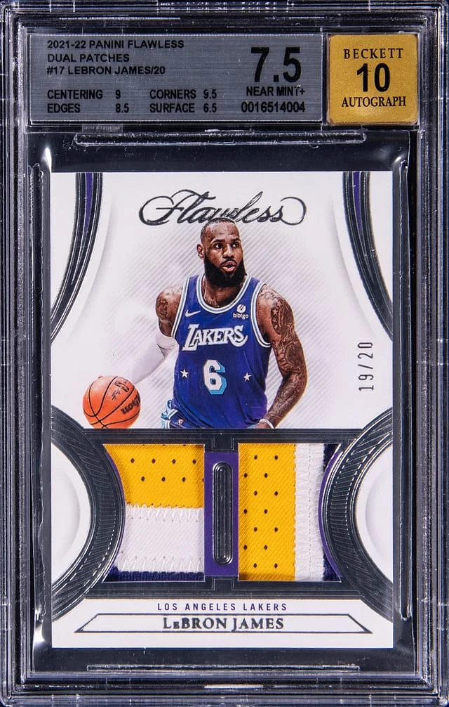 2021-22 Panini Flawless LeBron James Dual Patches #17 card image