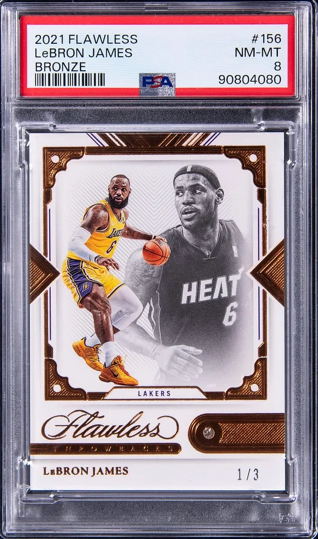 2021-22 Panini Flawless LeBron James Diamond Flashbacks Bronze #156 card image
